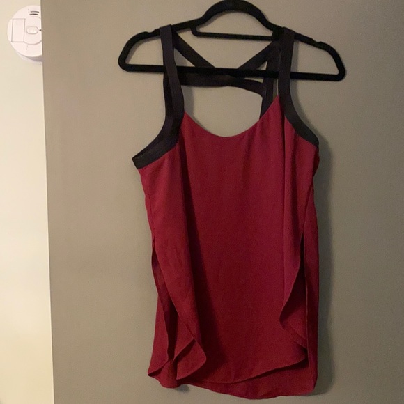 Burgundy tank blouse - Picture 1 of 3